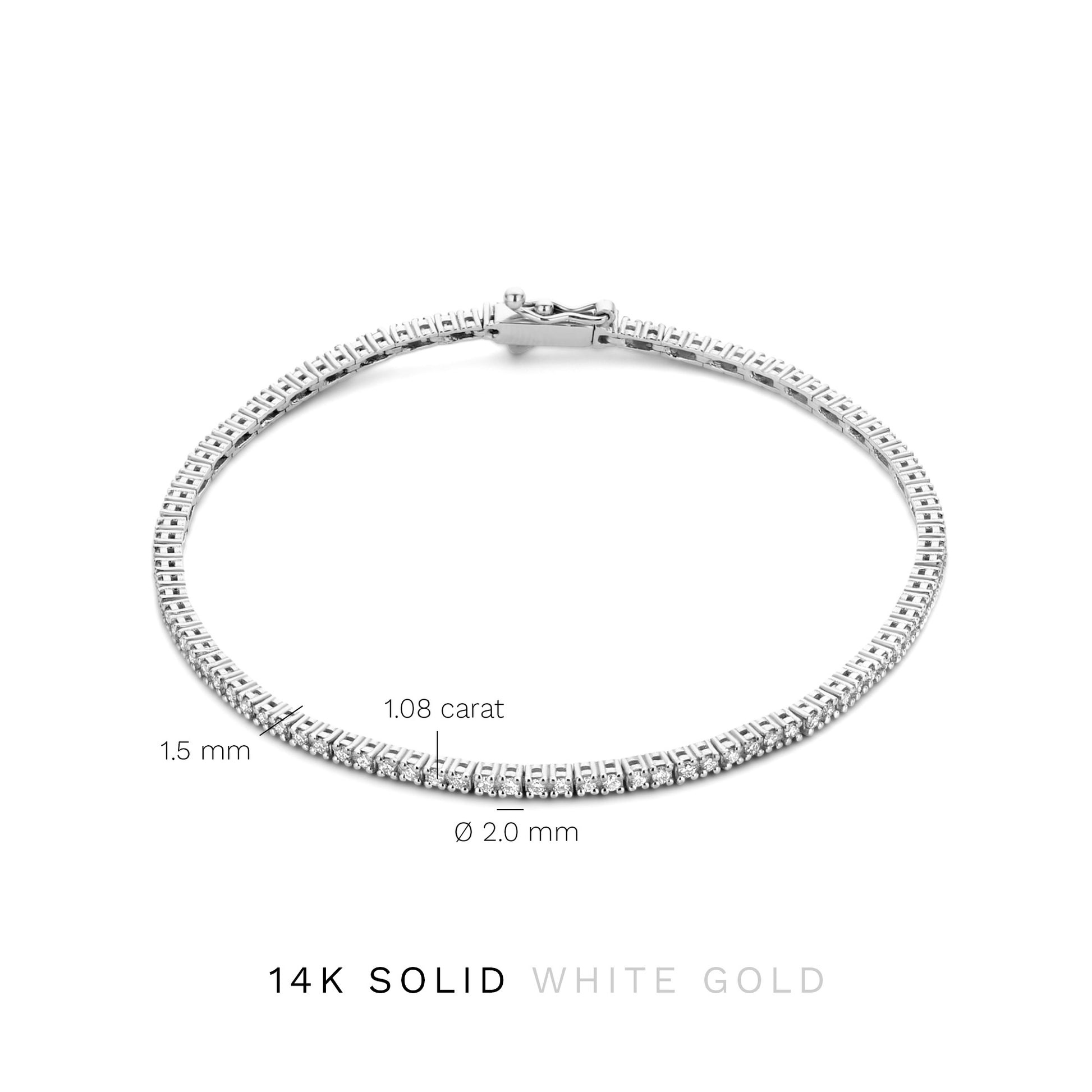Isabel Bernard De la Paix Madeline 14 Carat Whitegold Tennis Bracelet | diamond 1.08 ct | IBD320006