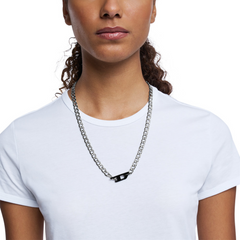 Diesel D Logo Silver and Gold Stainless Steel Necklace DX1636931