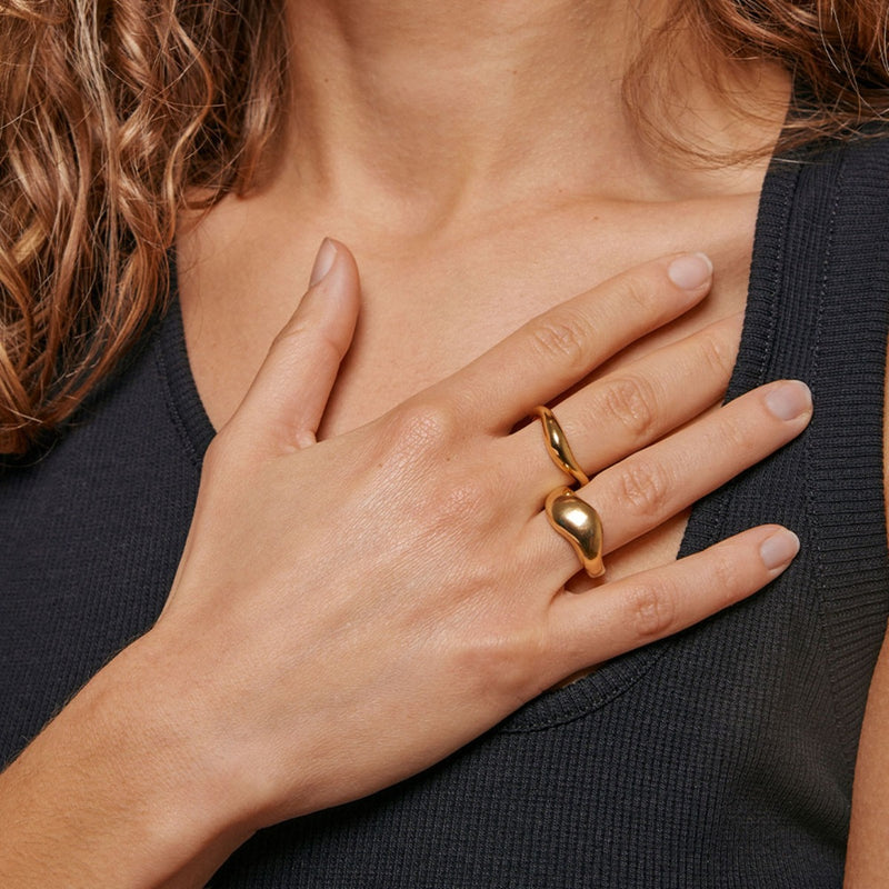 ENAMEL Copenhagen Bague Plaqué or 18 carats R74G-52-zoom-