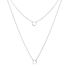 Elli 925 Sterling Silver Layered Link Chain Necklace 2004-BF-0007985-001