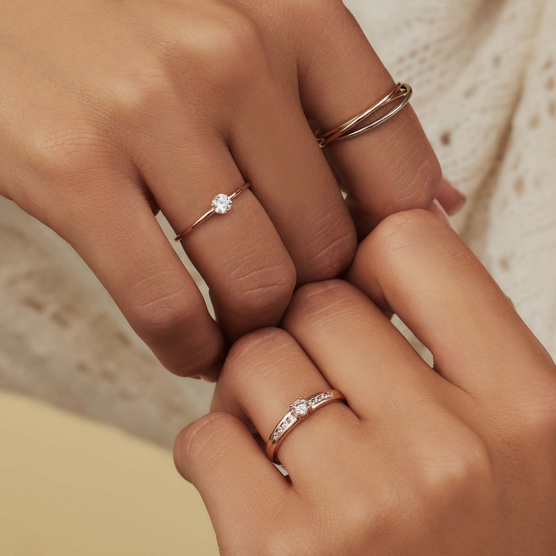 Isabel Bernard Tricolore Maeva 14 Karaat Gouden Ring Met Drie Kleuren Goud IB330039-50