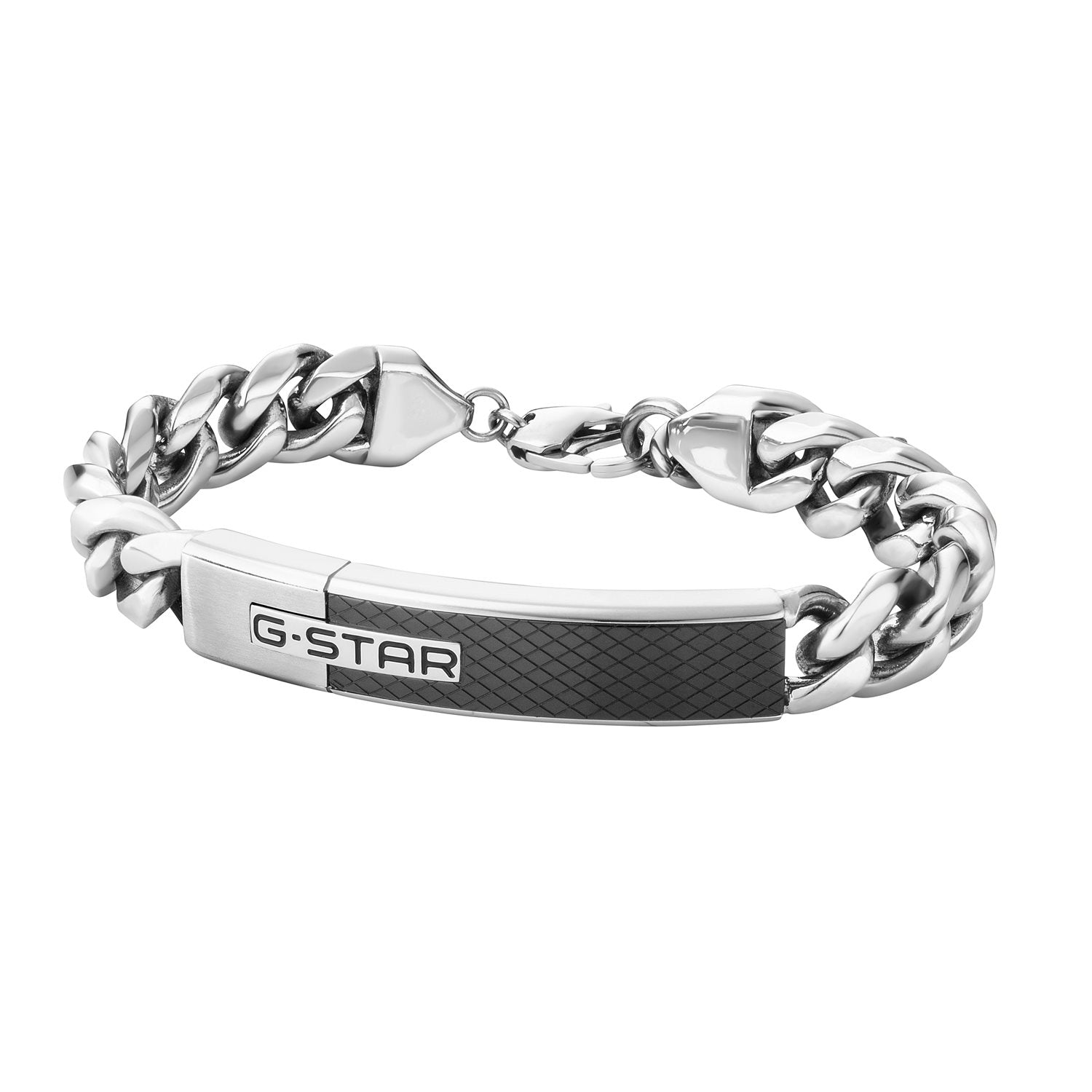 G-STAR Mtrx Silver and Black Steel Bracelet GSJ.105.02