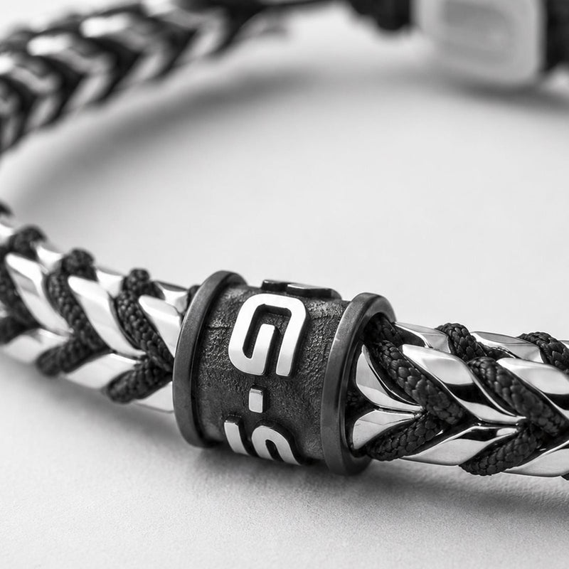 G-STAR DualShield Bracelet argenté et noir GSJ.108.01-zoom-
