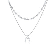 Elli 925 Sterling Silver Layered Link Chain Necklace 2004-BF-0008191-001