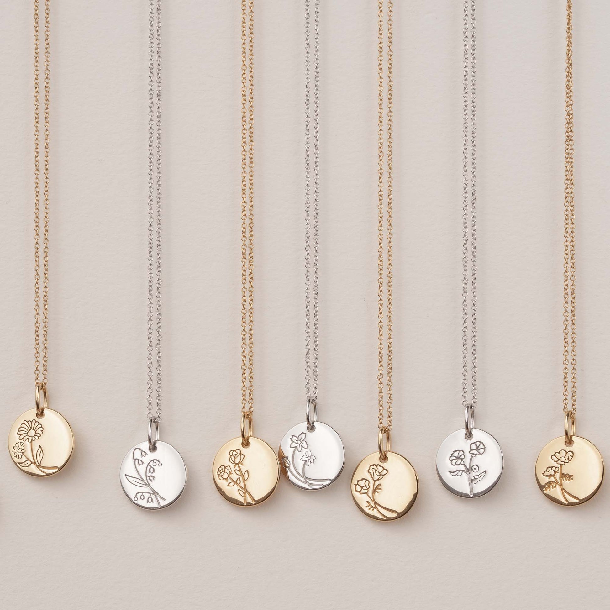 Violet Hamden Venus 925 Sterling Silver Gold-coloured Necklace with Birthflower VH340025-APR