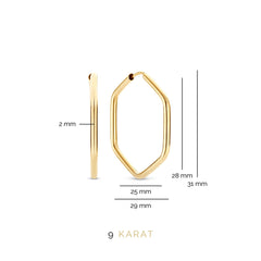 Beloro Jewels La Rinascente Francesca 9 carat gold Hoop Earrings BO360059