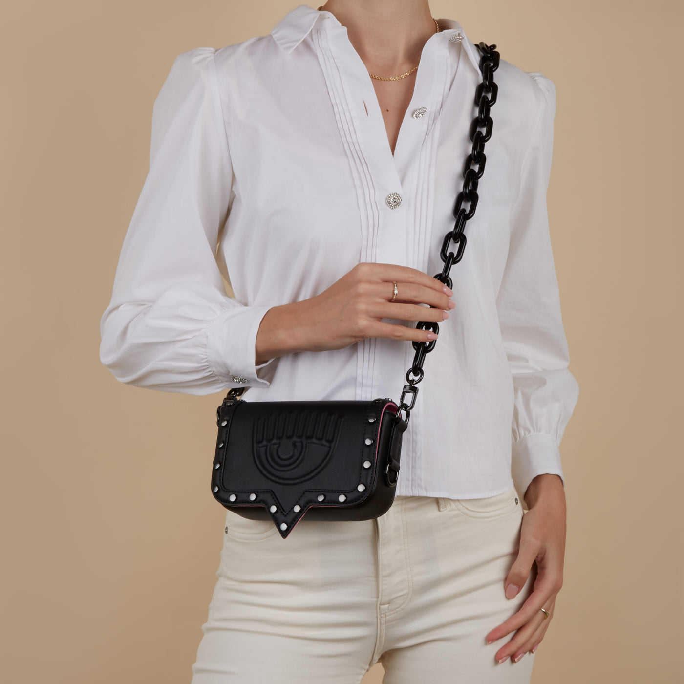 Chiara Ferragni Eyelike Black Crossbody Bag 75SB4BA2-ZS518-899