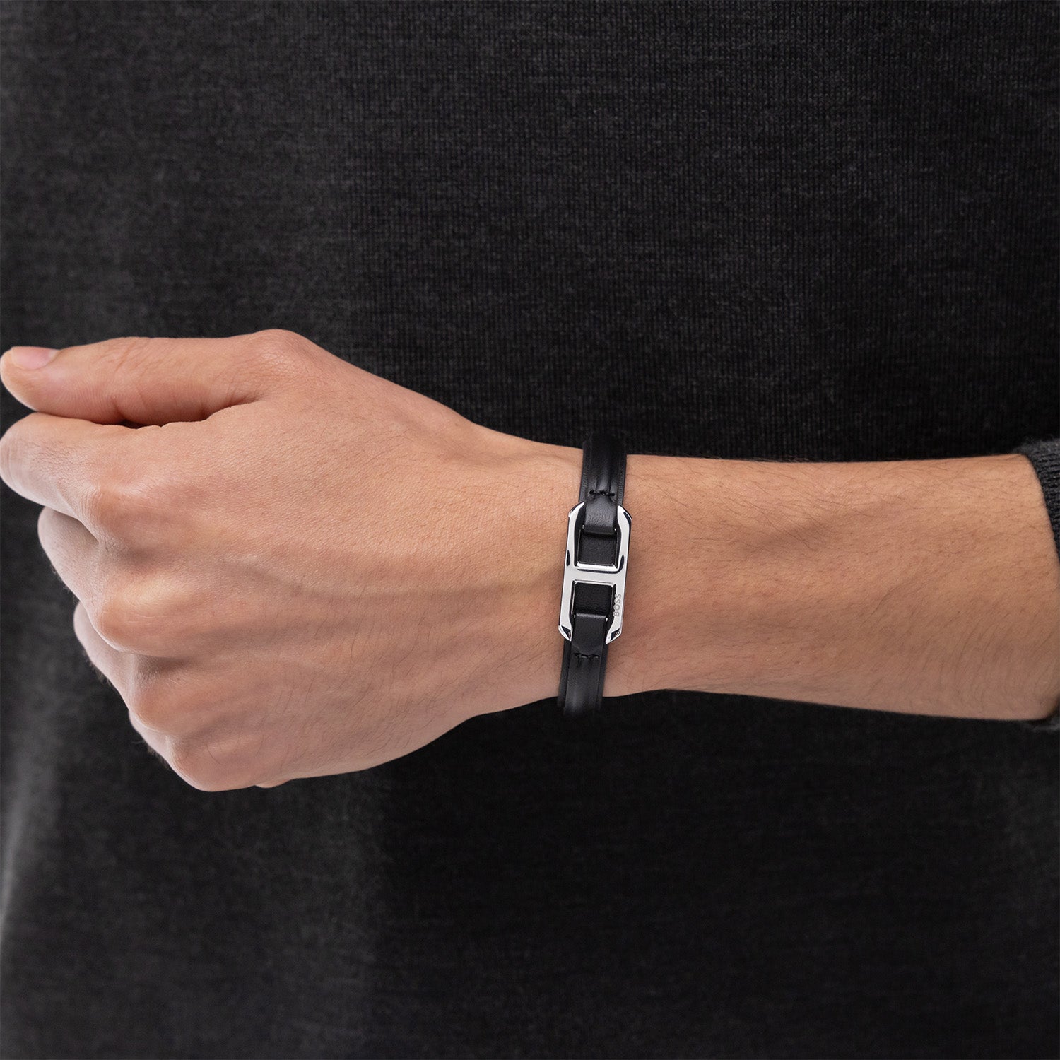 Hugo Boss BOSS Black Leather Bracelet HBJ1580783M