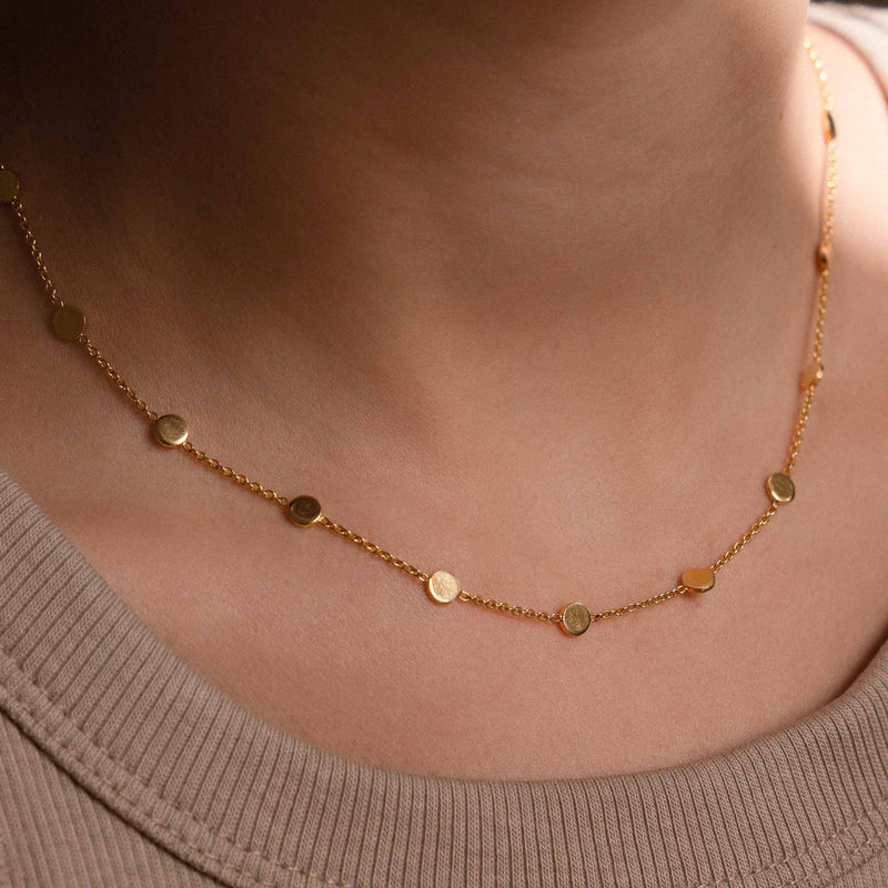 Violet Hamden Luna Ras-du-Cou en Argent 925 Sterling Plaqué Or avec Pièces VH15001-zoom-