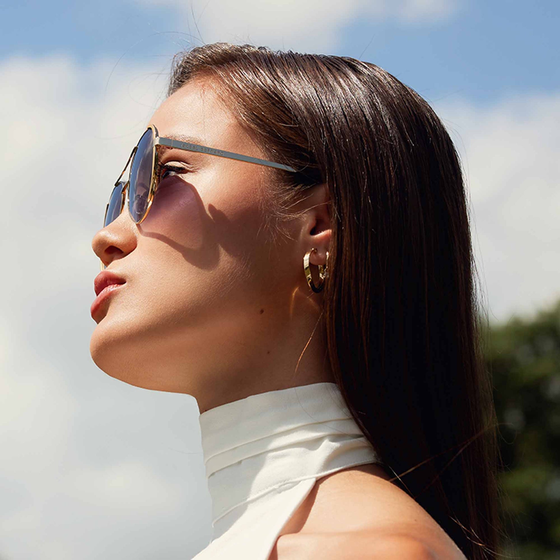 Isabel Bernard La Villette Ruby Gold-coloured Aviator Sunglasses IB400004-15-01