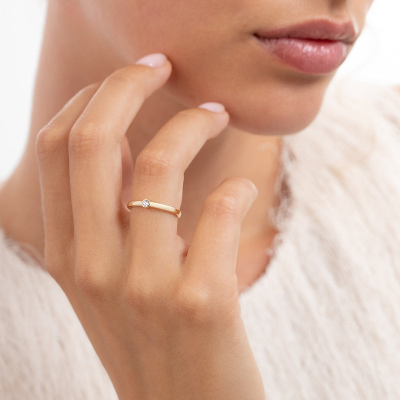 Isabel Bernard Rivoli Josie Bague Empilable en Or 14 Carats avec Pierre de Zirconium IB330112-48-zoom-