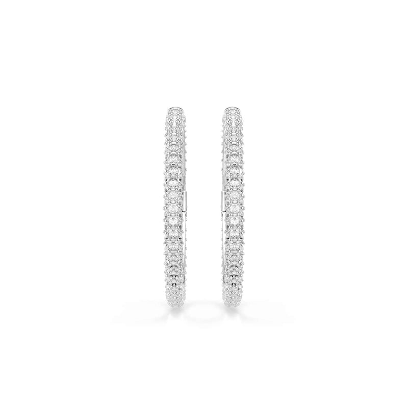 Swarovski Boucles d'oreilles créoles rondes Dextera couleur argent 5754156-zoom-