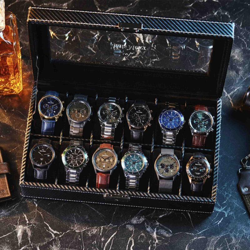 Mats Meier Mont Fort Hommes Boîte à Montres Noir MM-Watchbox-1909-zoom-