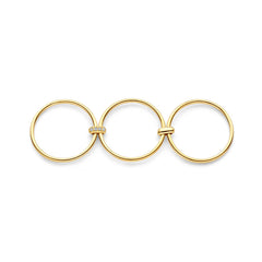 Isabel Bernard Cour d'Honneur Adora 14 karat golden 3-piece multiring with zirkonia stones IB330105-52