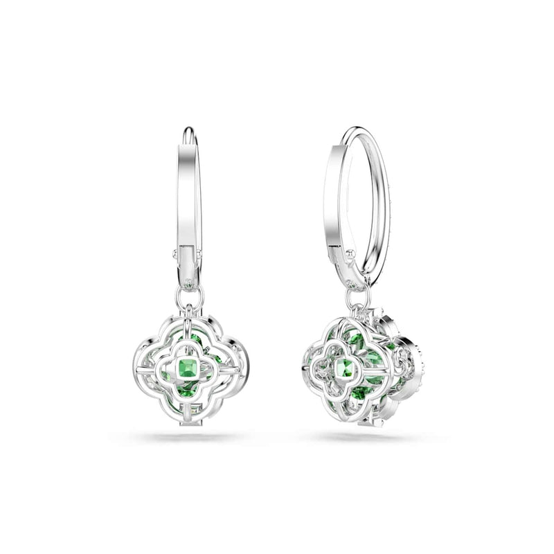 Swarovski Boucles d'oreilles Una Sparkling DC argentées avec cristal vert 5758001-zoom-