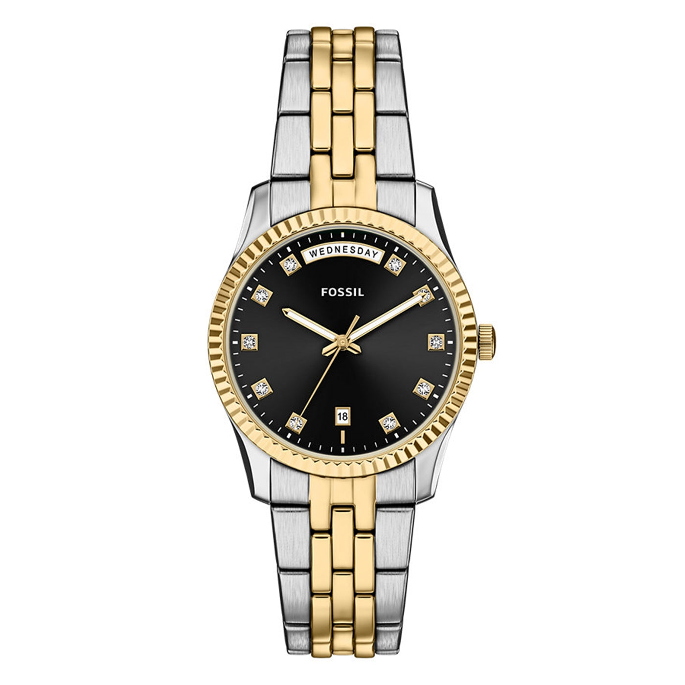 Fossil Scarlette Round Black Dial Watch ES5458