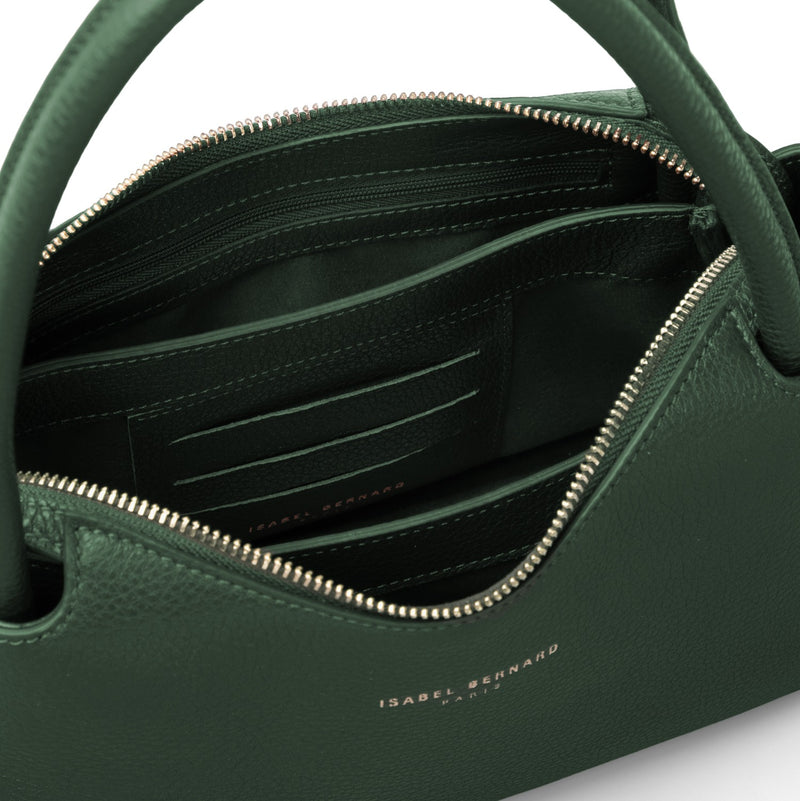 Isabel Bernard Honoré Eve Sac à main vert foncé en cuir de veau IB21133-061-zoom-