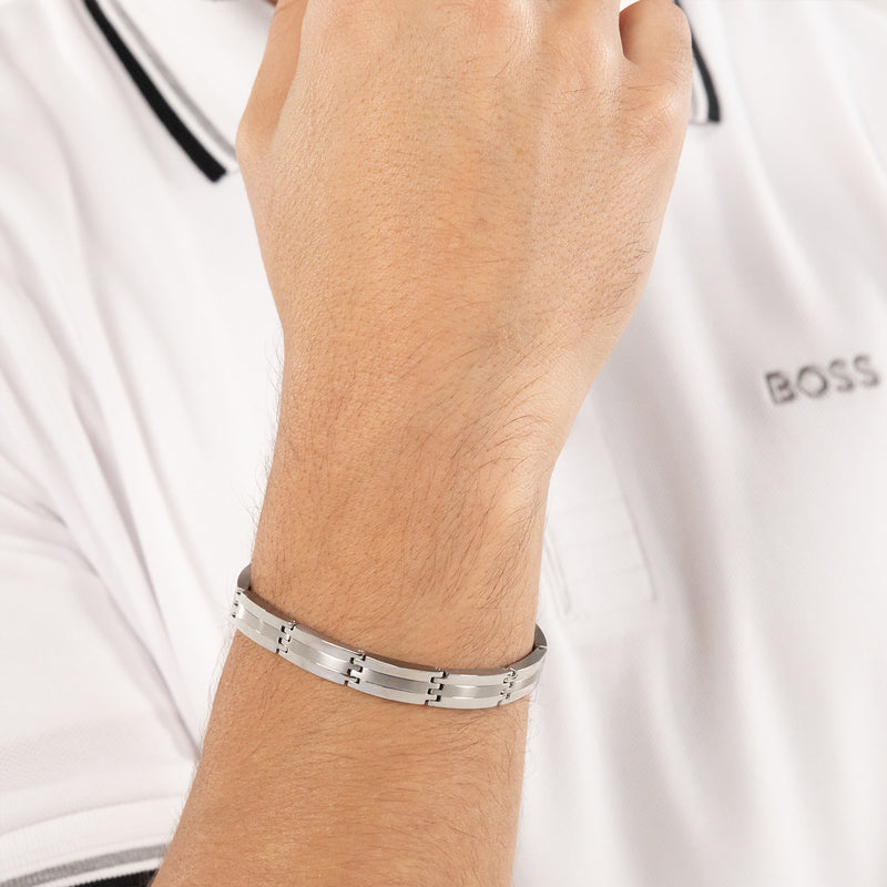 Hugo Boss Acier Inoxydable Argenté Homme Bracelet Chaîne HBJ1580803-zoom-