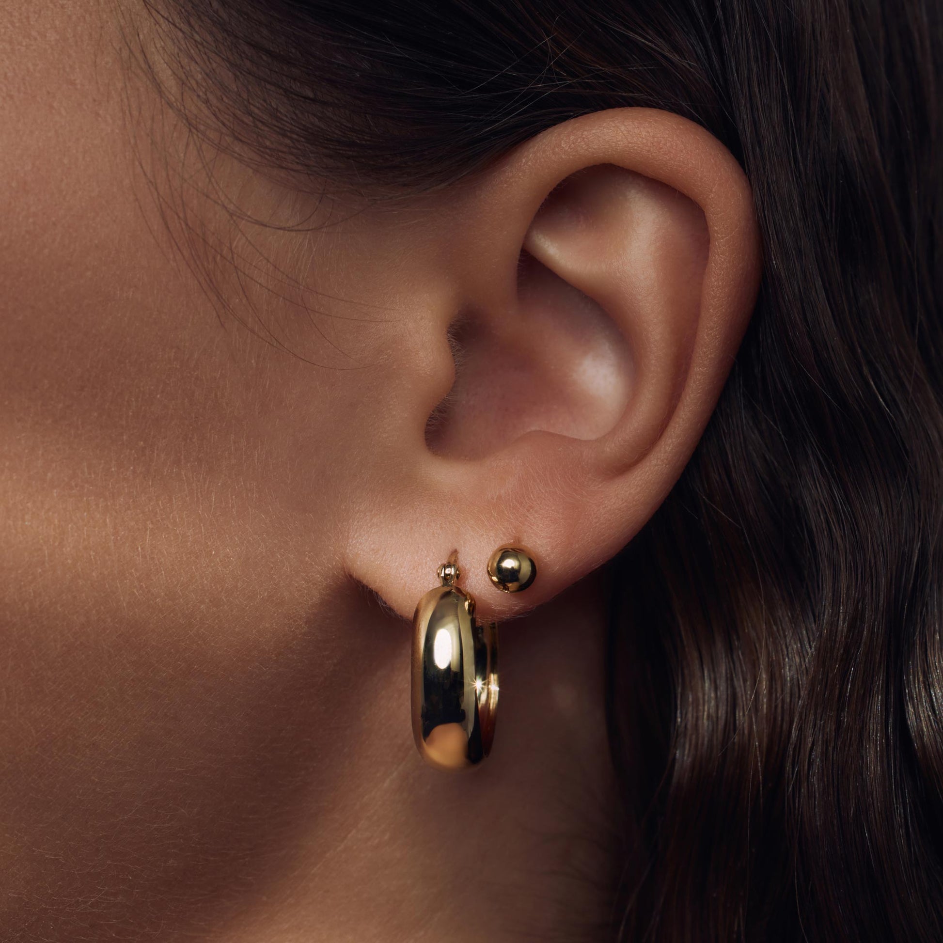 Parte Di Me Bibbiena Poppi Casentino 925 Sterling Silver Gold Plated Hoop Earrings PDM36156