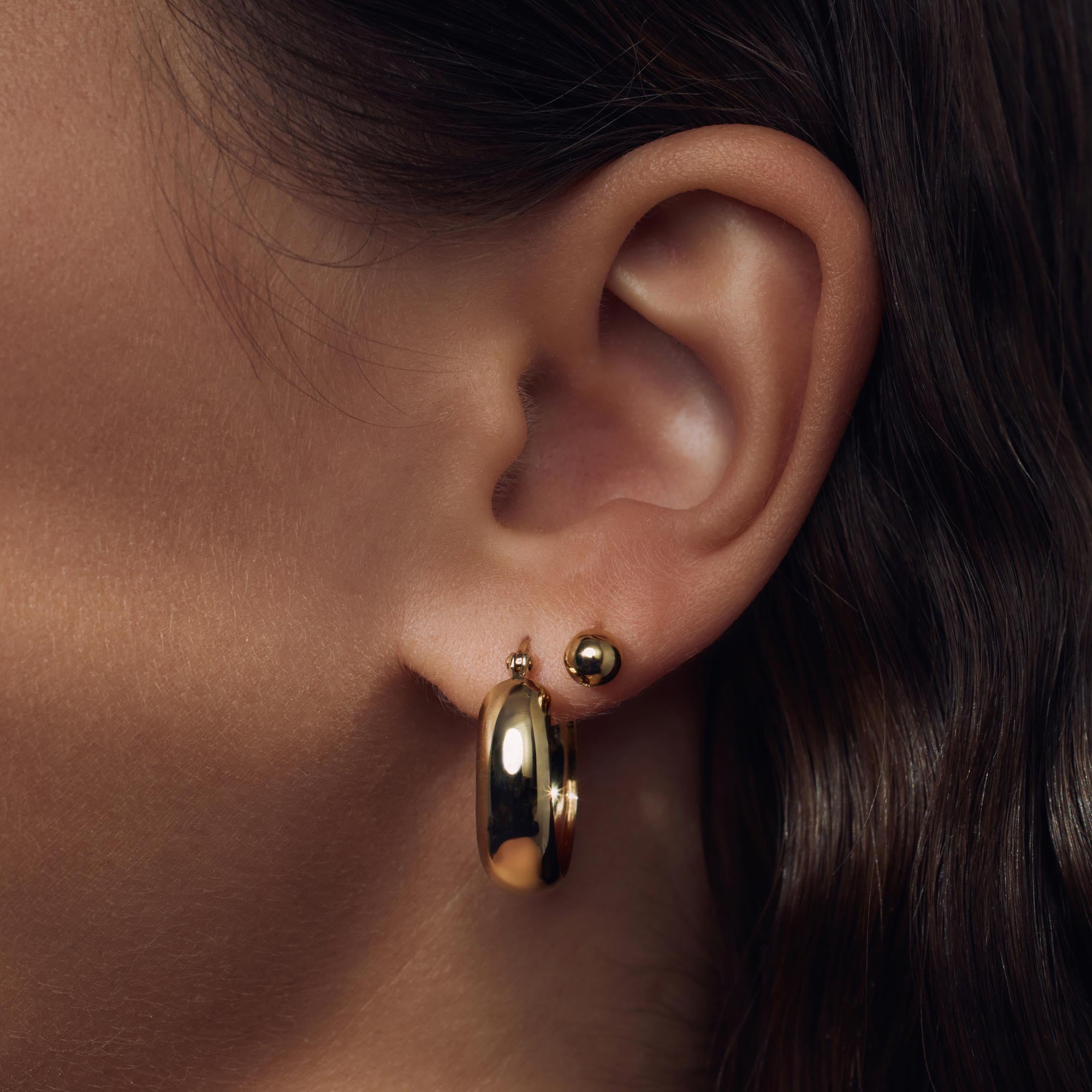 Parte Di Me Bibbiena Poppi Casentino 925 Sterling Silver Gold Plated Hoop Earrings PDM36156