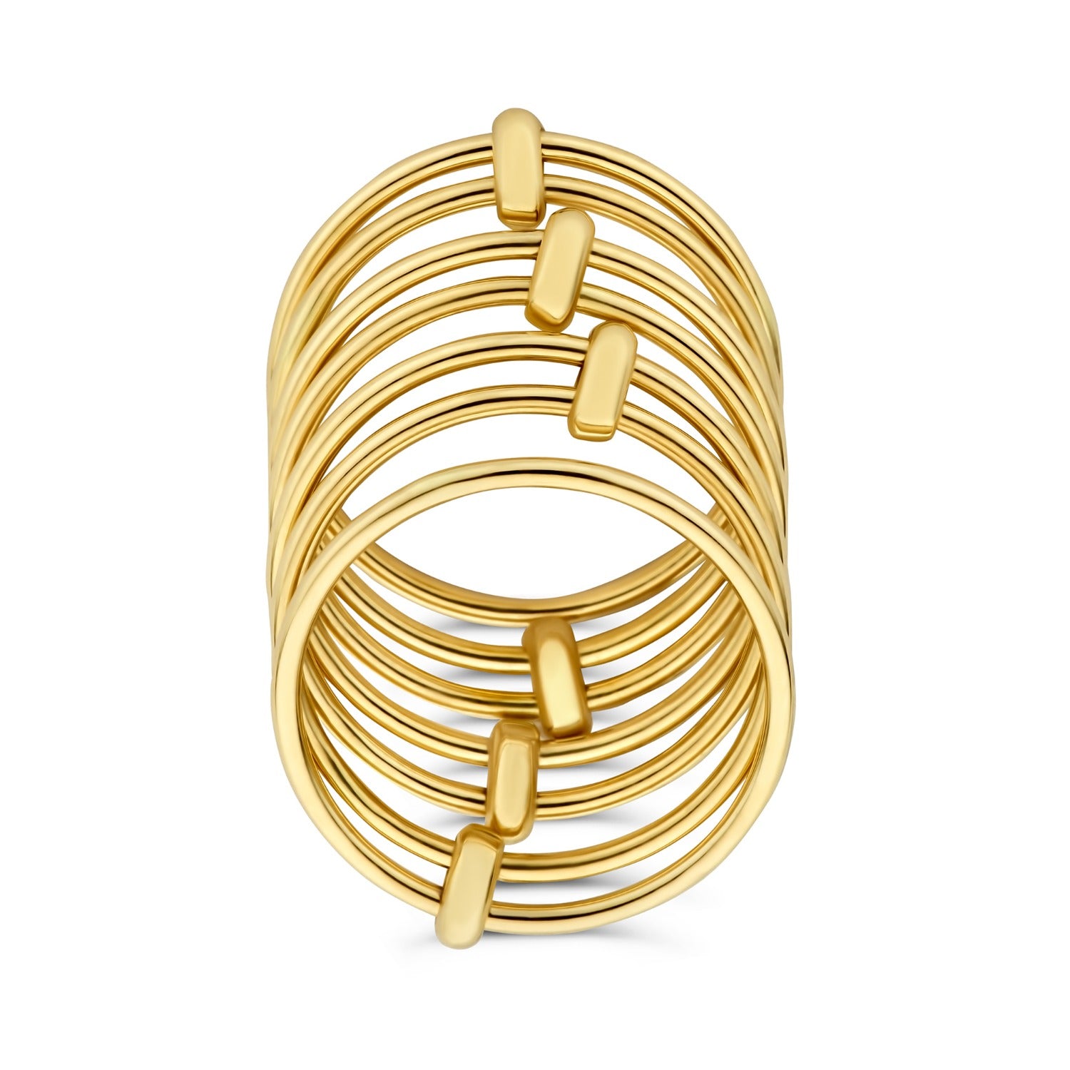 Isabel Bernard Cour d'Honneur Adora 14 karat golden 7-piece multiring ib330104-54
