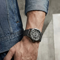 G-STAR Constructed Black Leather Men's Watch GSW.506.02
