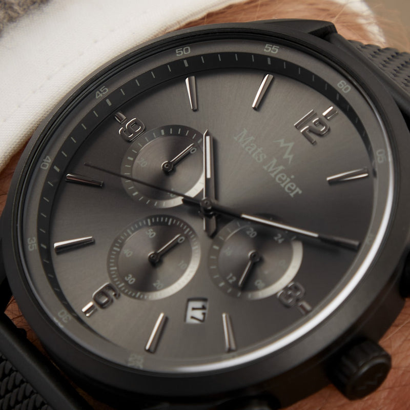 Mats Meier Grand Cornier Chronograph Men's Watch Matte Black Colored MM00137-zoom-