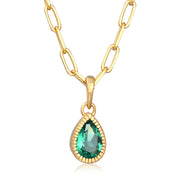 Elli 925 Sterling Silver Link Chain Necklace Gold plated with Quartz 2004-BF-0007907-001