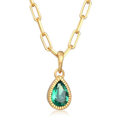 Elli 925 Sterling Silver Link Chain Necklace Gold plated with Quartz 2004-BF-0007907-001