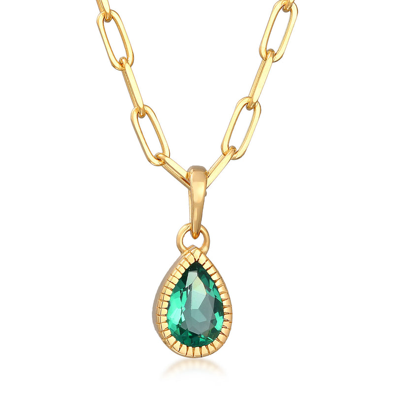 Elli 925 Sterling Silver Link Chain Necklace Gold plated with Quartz 2004-BF-0007907-001-zoom-