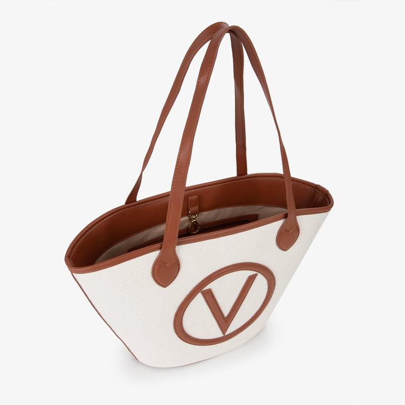 Valentino Bags Covent Sac cabas Covent beige et marron VBS7QO02CANNATURALE/CUOIO-zoom-
