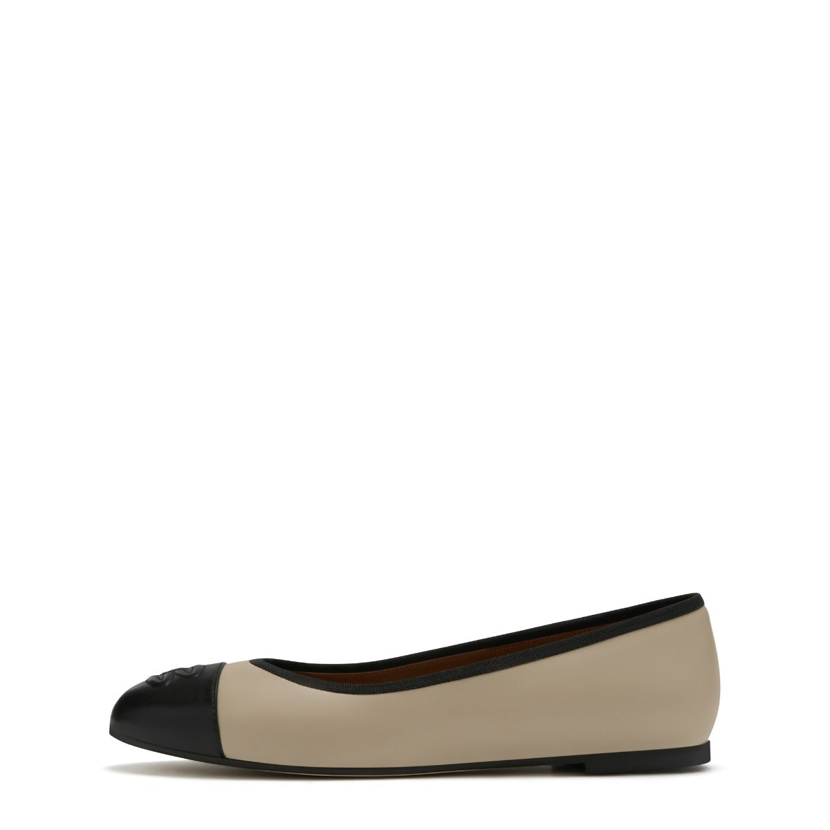 Isabel Bernard Vendôme Ynes Taupe Calfskin Leather Ballerinas IB51011-078-36