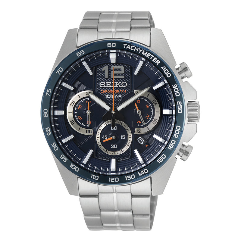 Seiko Chronograph Hommes Montre Argent SSB345P1-zoom-