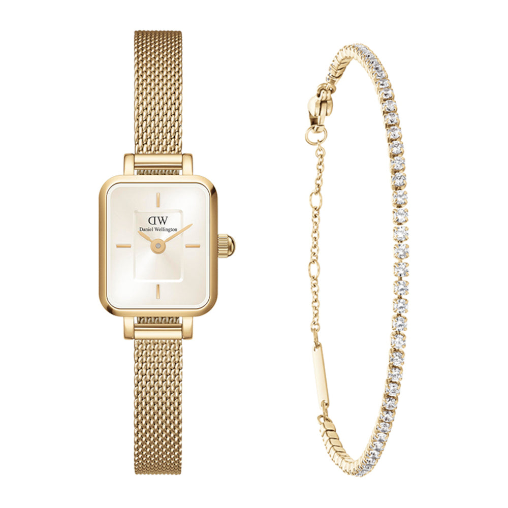 Daniel Wellington Quadro Mini Women's Watch and Bracelet Giftset DW00590011