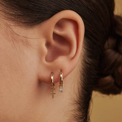 Isabel Bernard Rivoli Aélys 14 Carat Golden Hoop Earrings IB360156