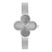 OOZOO Timepieces Montre Femme Trèfle Argenté et Gris C11526