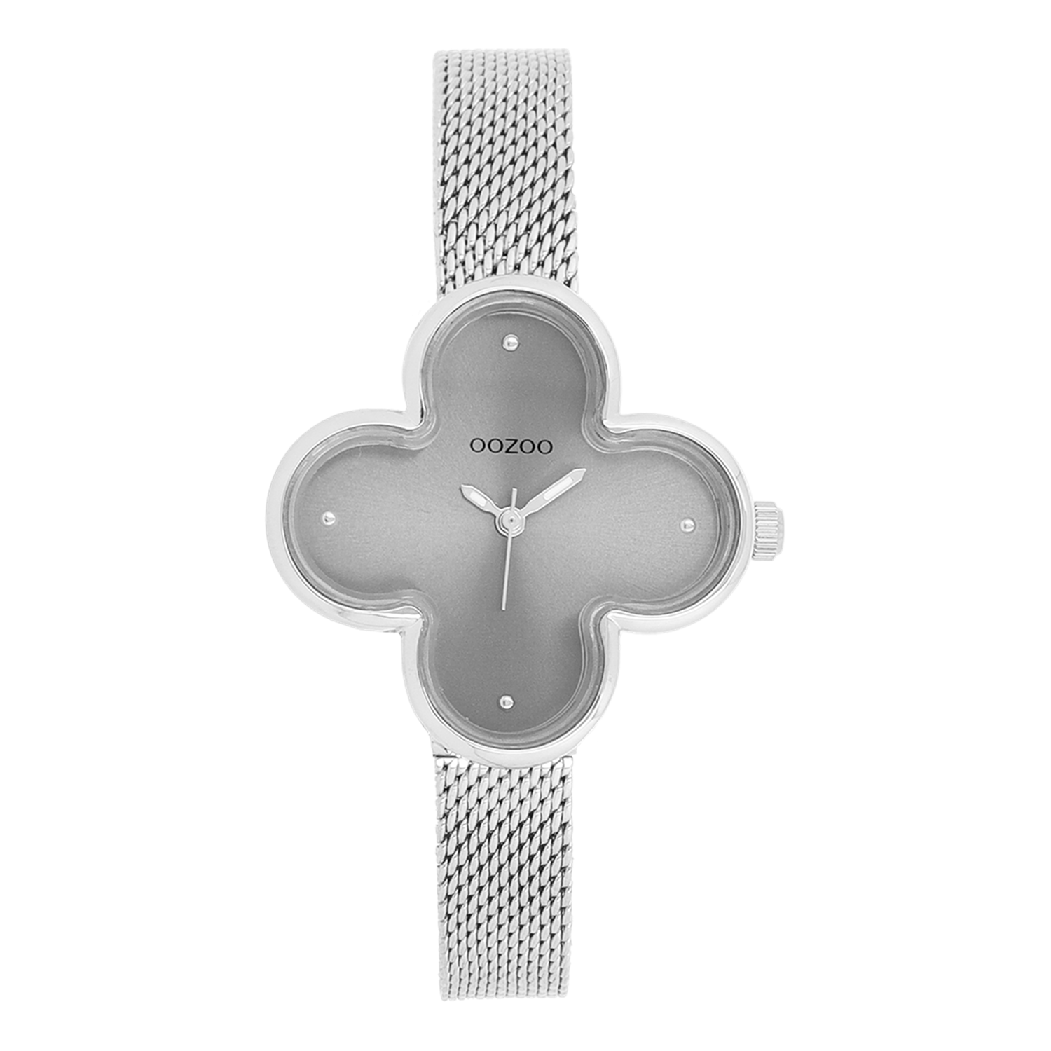 OOZOO Timepieces Silver and Grey Clover Women's Watch C11526