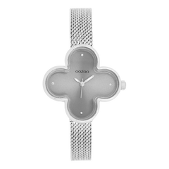 OOZOO Timepieces Silver and Grey Clover Women's Watch C11526