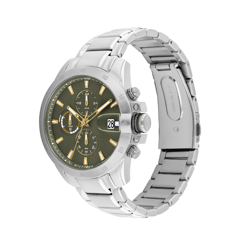 Tommy Hilfiger Jameson Montre Pour Homme Argentée et Verte TH1792197-zoom-