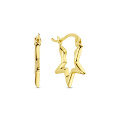 Beloro Jewels Regalo d'Amore 9 karat gold earrings set with stars BO90046