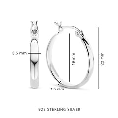 Parte Di Me Bibbiena Poppi Casentino 925 Sterling Silver Hoop Earrings PDM36151