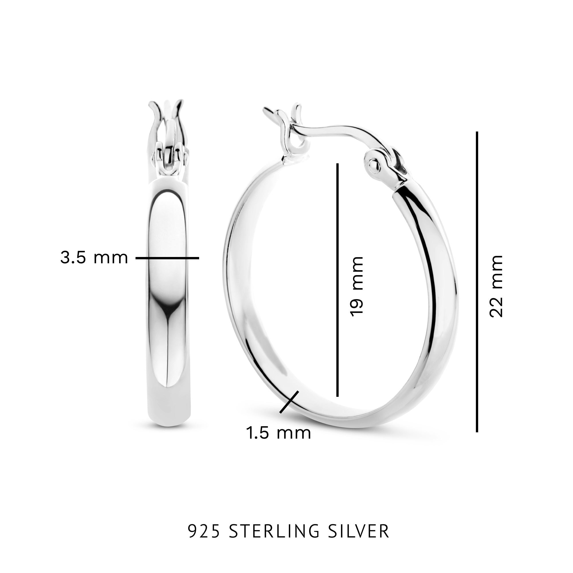 Parte Di Me Bibbiena Poppi Casentino 925 Sterling Silver Hoop Earrings PDM36151