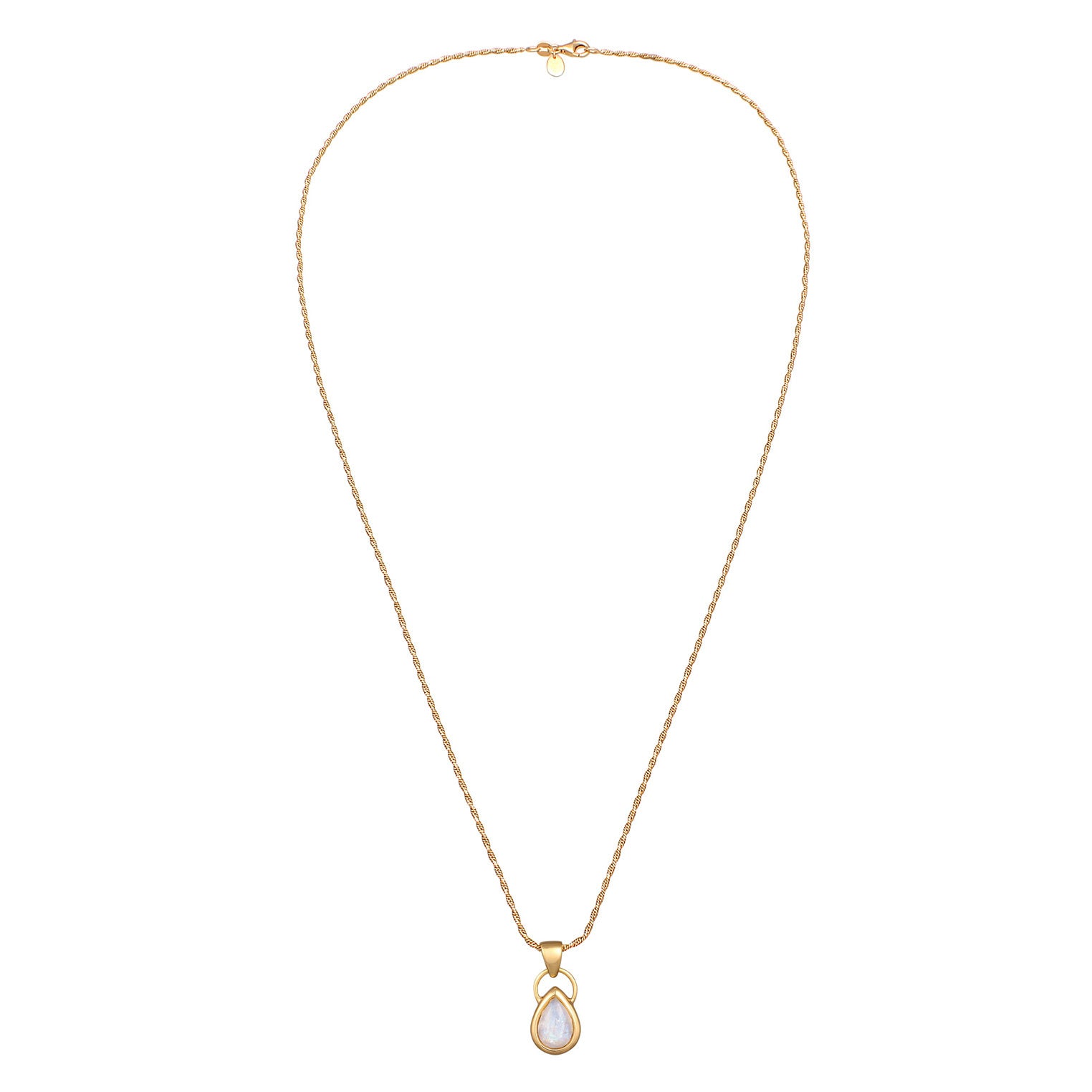 Elli 925 Sterling Silver Necklace with Moonstone 2004-BF-0007957-001