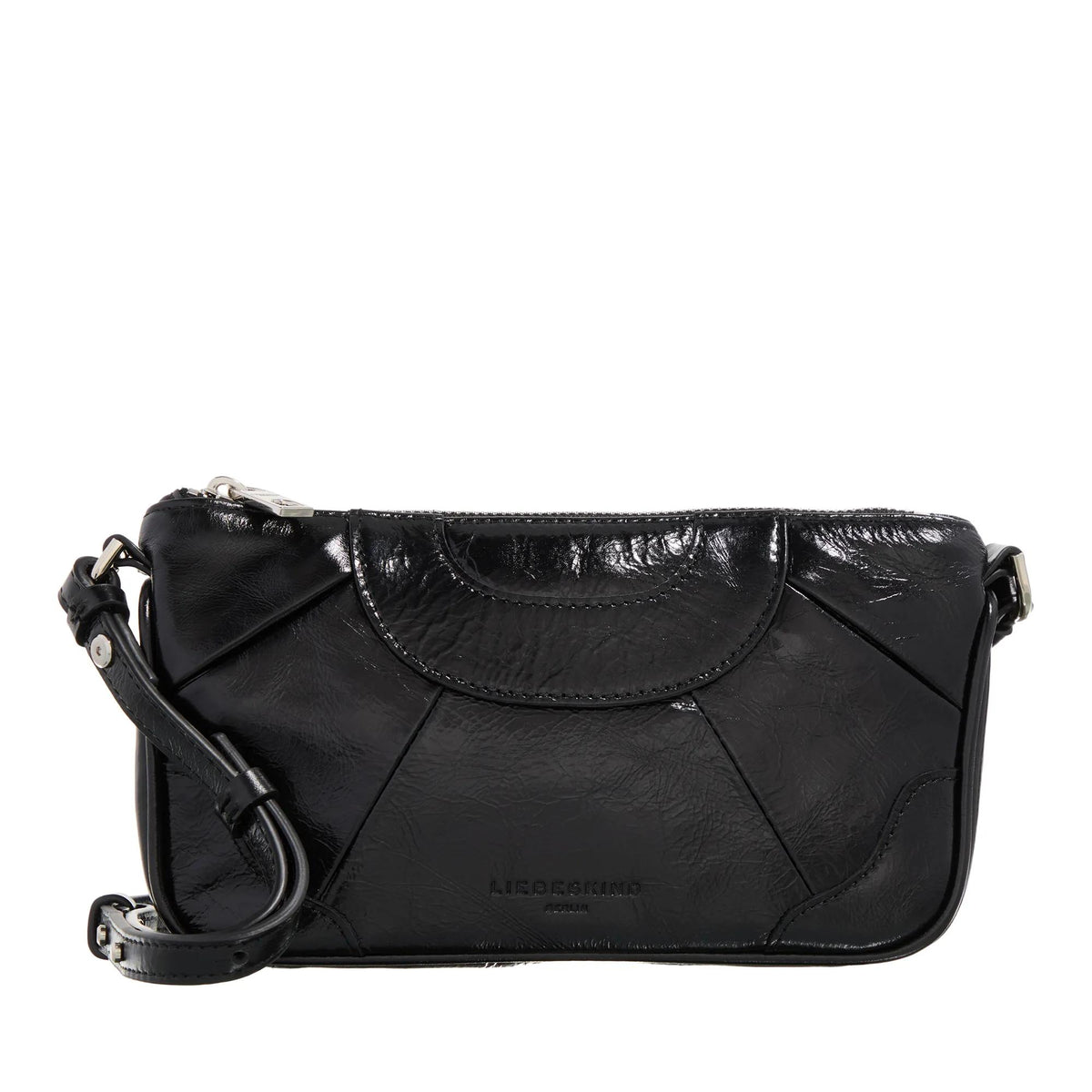 Liebeskind Berlin Esther Lack Distressed Black Leather Crossbody bag 2001-A0616924