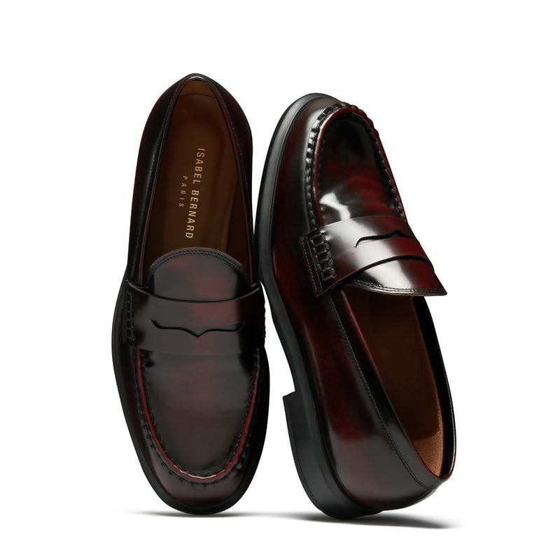 Isabel Bernard Vendôme Blandine Bordeaux Spazzolato Leather Loafers IB51015-652-39-zoom-