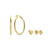 Beloro Jewels Regalo d'Amore ensemble boucles d'oreilles en or 9 carats avec nœud BO90037