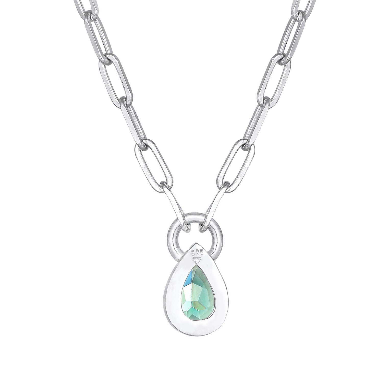 Elli 925 Sterling Silver Link Chain Necklace with Quartz 2004-BF-0007920-001