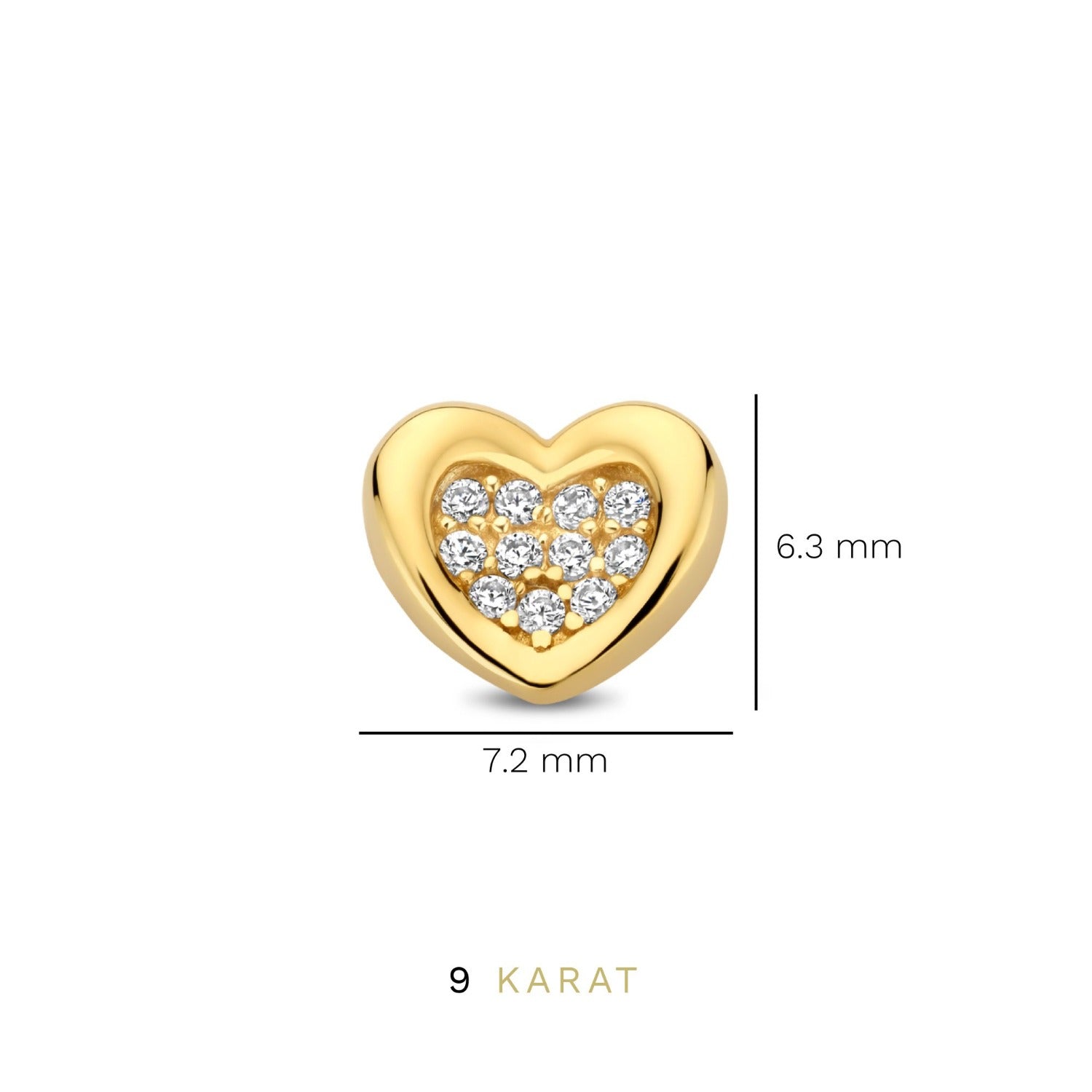 Beloro Jewels Regalo d'Amore 9 karat gold earring set with heart BO90051