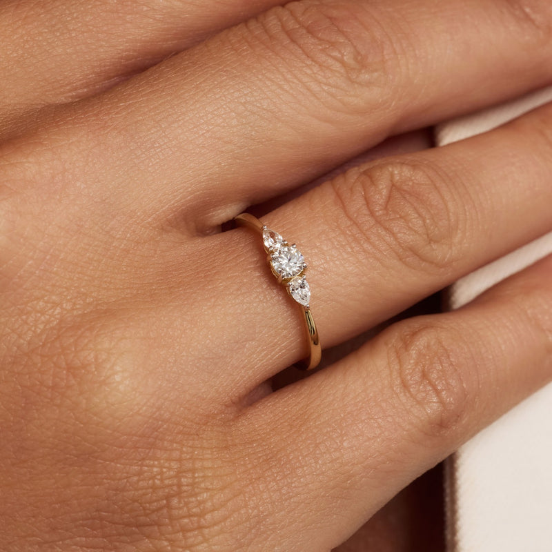 Isabel Bernard De la Paix Nancy 14 karat gold ring with diamond 0.32 carat IBD330041-60-zoom-