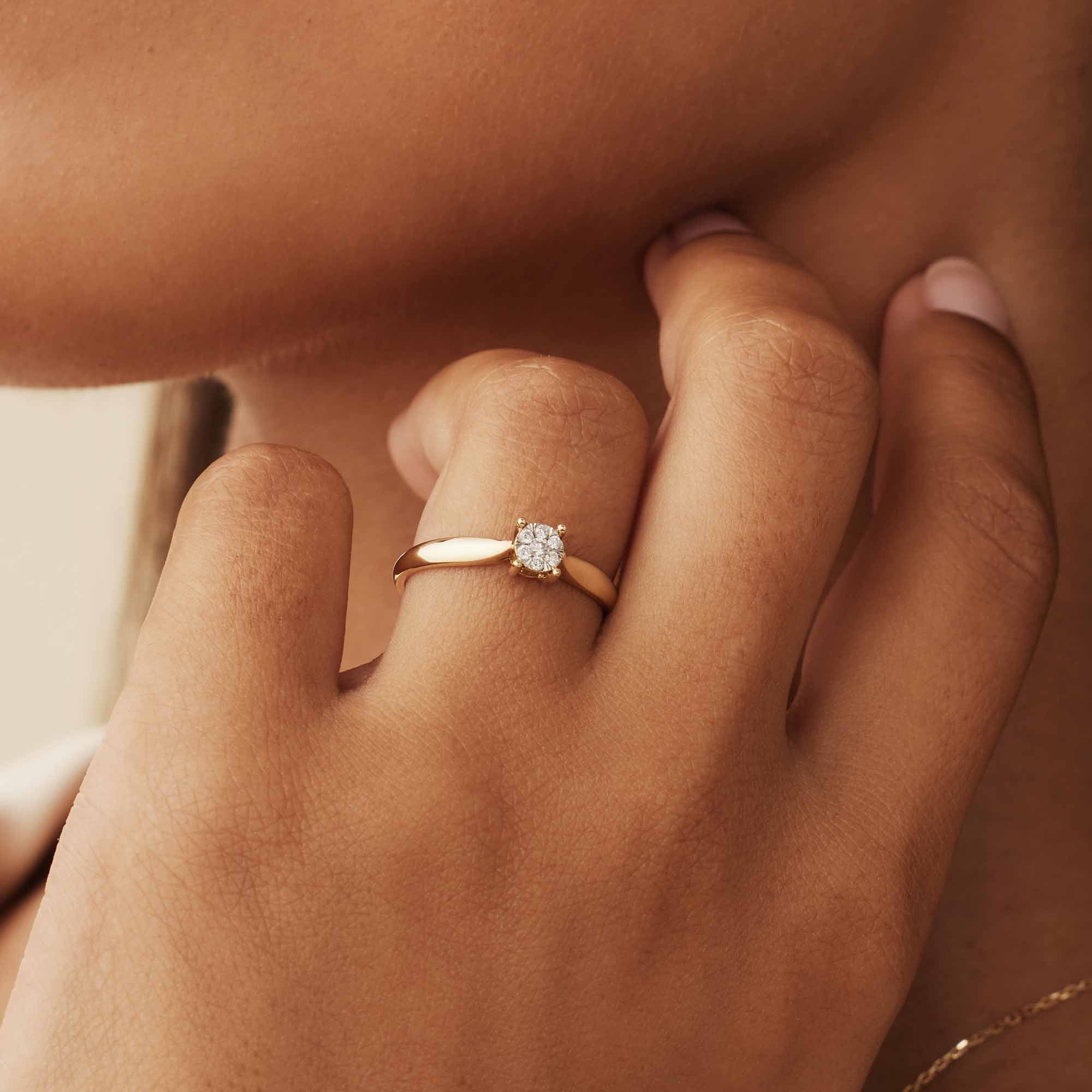 Isabel Bernard De la Paix Hanaé 14 Carat Gold Ring | diamond 0.08 ct | IBD330007-50